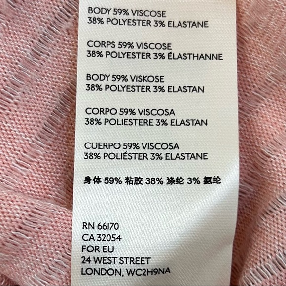 Maeve Anthropologie Pink Ribbed Cowl Neck Sweater Pullover Knit Top XS - Picture 9 of 10